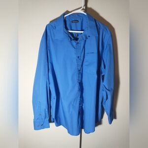 George (RN# 27158) Blue Long-Sleeved Button-Down Shirt - Size 2XL
